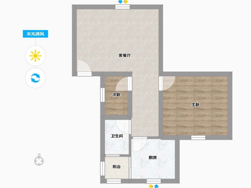 广东省-深圳市-兴华花园(宝安)-45.58-户型库-采光通风