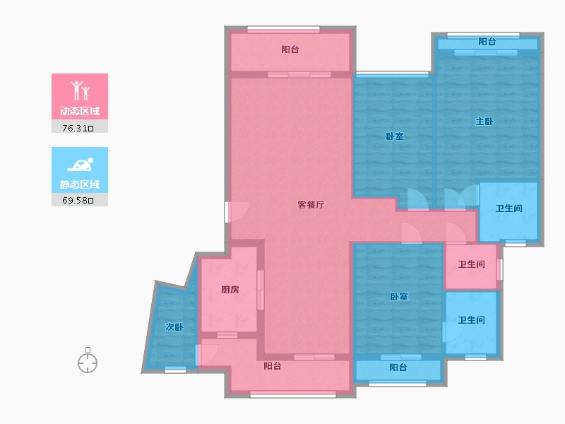 广东省-广州市-荟心园-133.01-户型库-动静分区