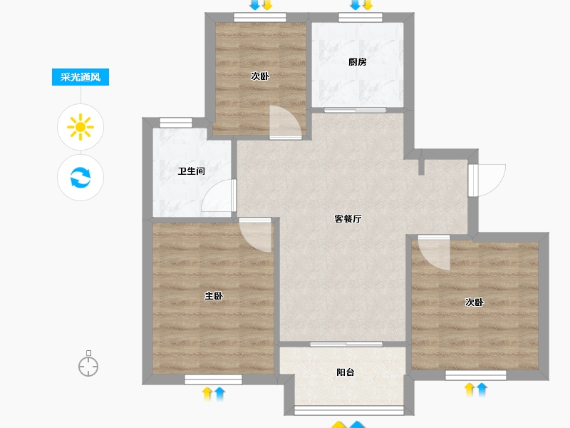 上海-上海市-百曲雅苑-95.00-户型库-采光通风