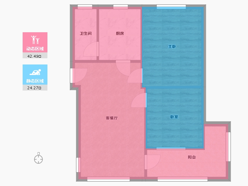 广东省-广州市-大沙头三马路九号大院-70.00-户型库-动静分区