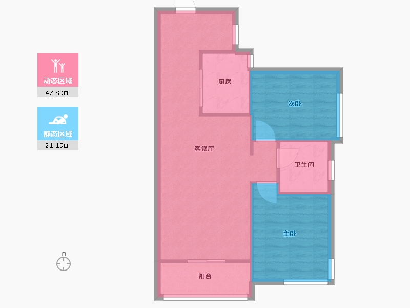 广东省-东莞市-汉邦66广场-62.40-户型库-动静分区