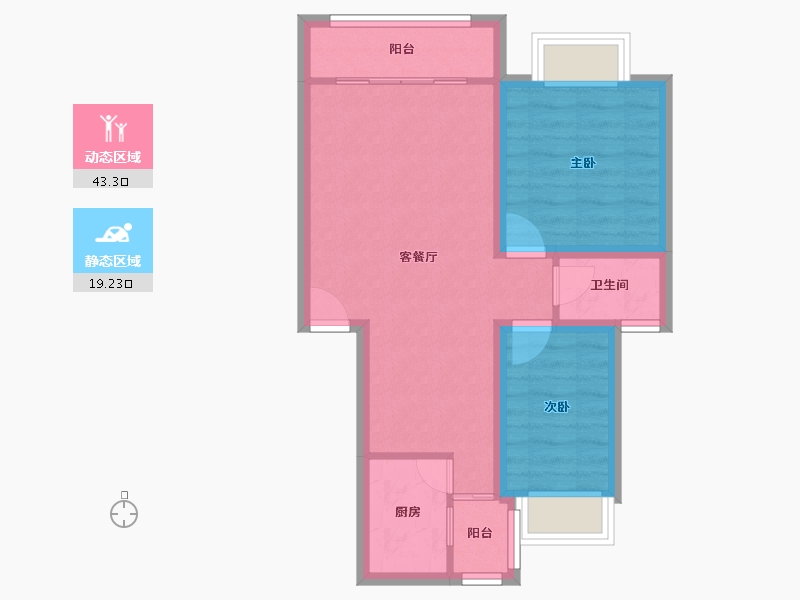 广东省-深圳市-卓越城市中心花园-55.24-户型库-动静分区