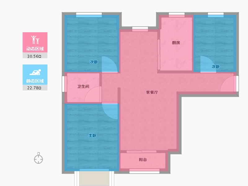 河北省-邯郸市-赵都新城-光和园-120.00-户型库-动静分区