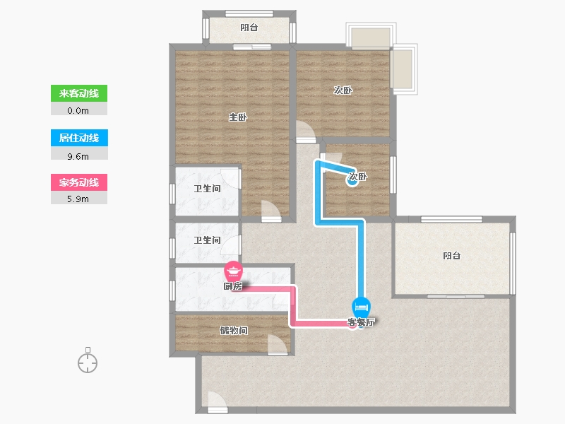 黑龙江省-鹤岗市-锦绣花园(南山)-145.11-户型库-动静线