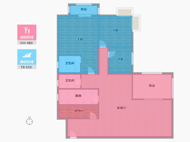 黑龙江省-鹤岗市-锦绣花园(南山)-145.11-户型库-动静分区