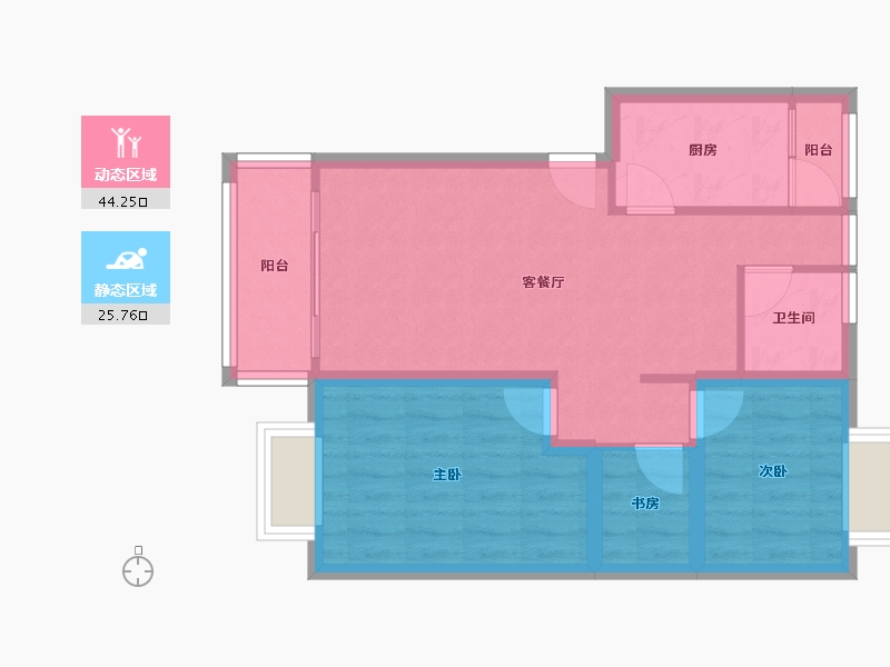 海南省-海口市-龙华新华苑(一期)-62.04-户型库-动静分区