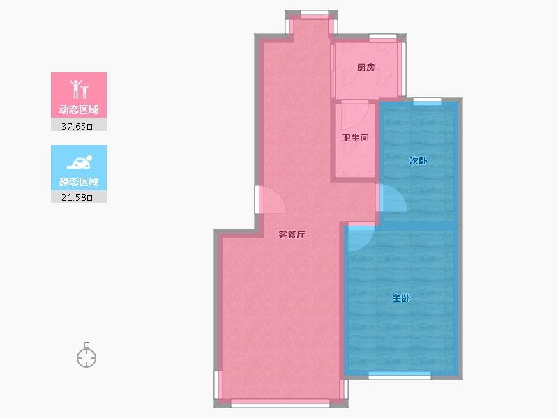 海南省-海口市-锦绣花园(龙华)-52.46-户型库-动静分区