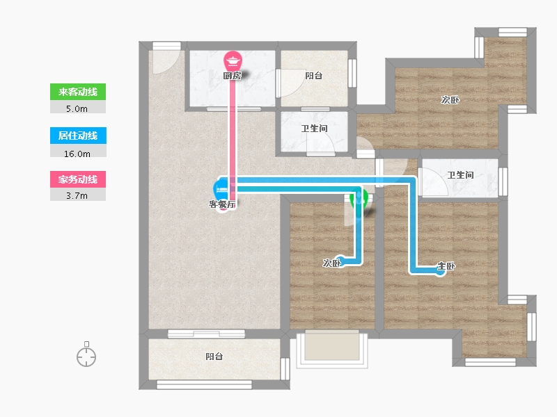 黑龙江省-鹤岗市-麒麟花园-75.09-户型库-动静线