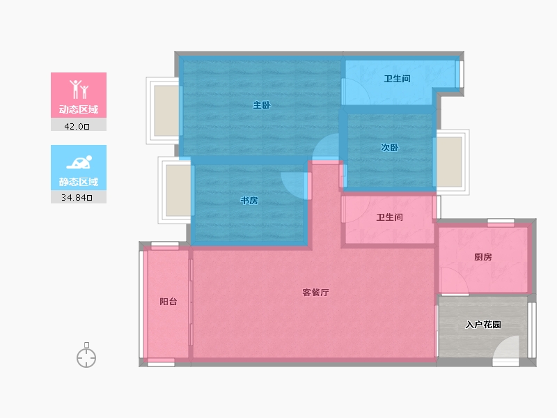 海南省-海口市-龙华新华苑(一期)-72.83-户型库-动静分区