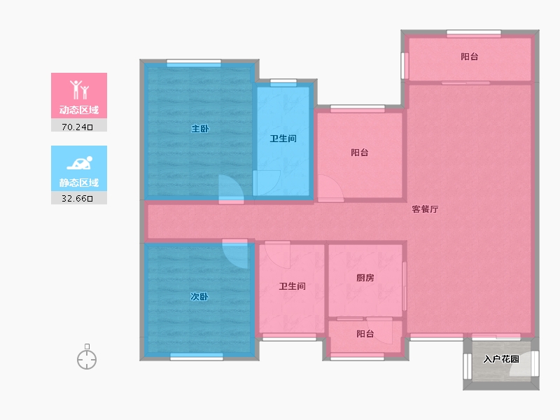 黑龙江省-鹤岗市-麒麟花园-94.96-户型库-动静分区