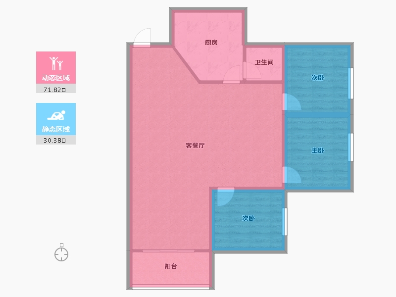 海南省-海口市-龙泉花园(龙华)-92.95-户型库-动静分区