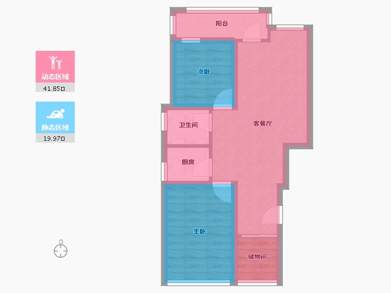 海南省-海口市-龙华新华苑(一期)-54.14-户型库-动静分区