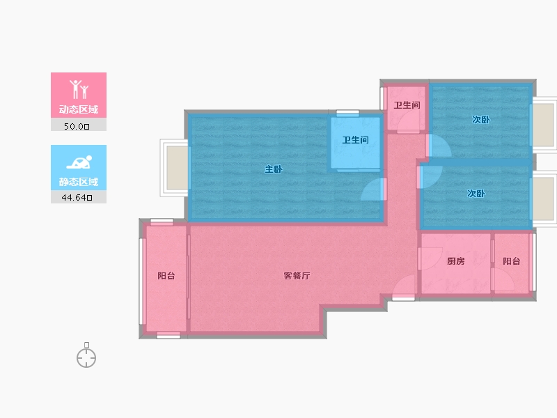 广东省-深圳市-卓越城市中心花园-83.96-户型库-动静分区