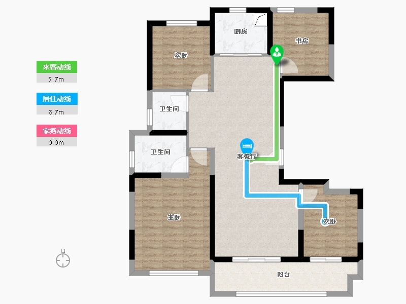 江苏省-扬州市-宝雅新天地-98.00-户型库-动静线