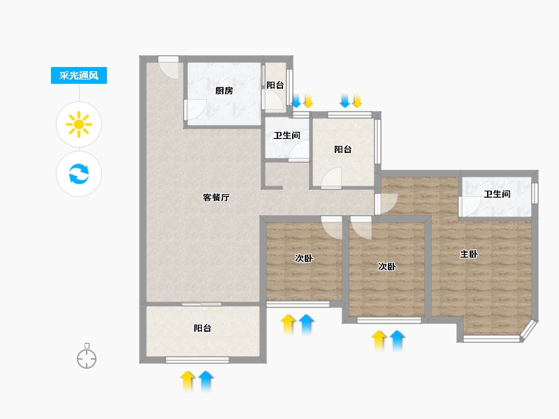 广东省-深圳市-康达尔山海上城-106.03-户型库-采光通风