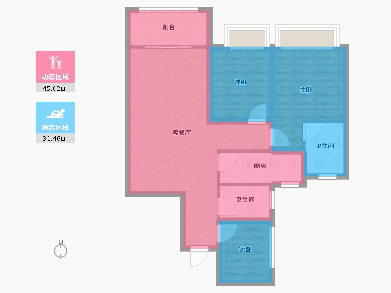 广东省-深圳市-联投东方华府(一期)-67.38-户型库-动静分区