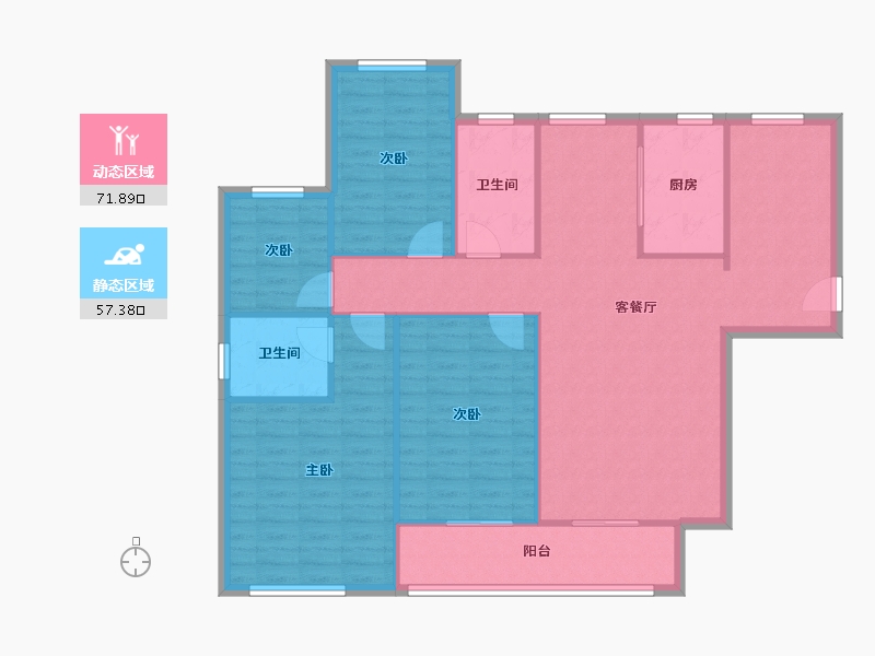 湖北省-武汉市-张家湾-130.00-户型库-动静分区