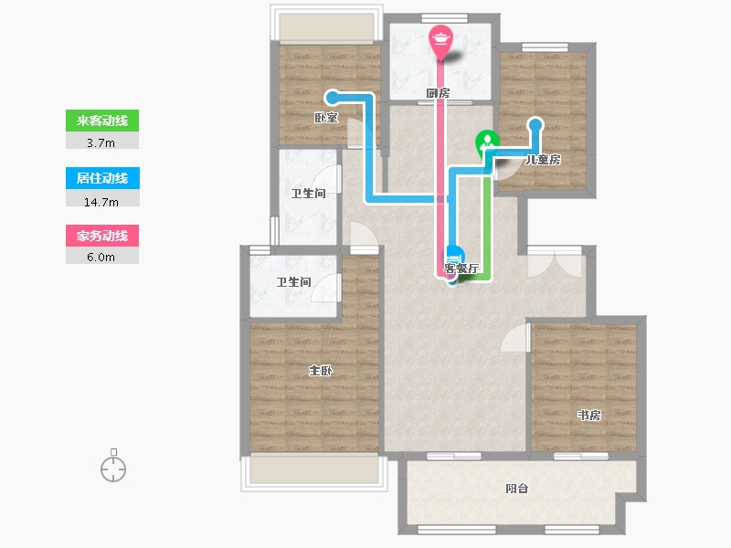 安徽省-宣城市-香悦荣府-110.00-户型库-动静线