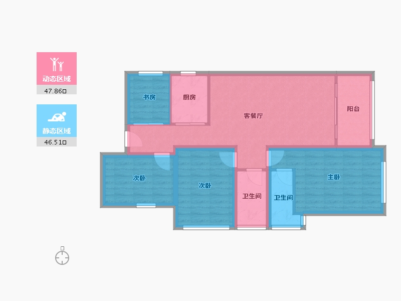 广东省-深圳市-联投东方华府(二期)-83.83-户型库-动静分区