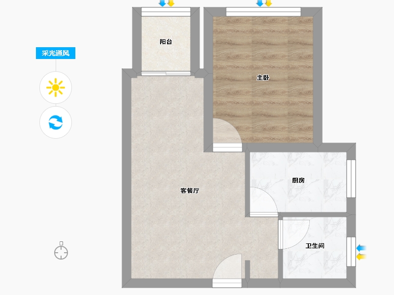 广东省-深圳市-联投东方华府(一期)-35.44-户型库-采光通风