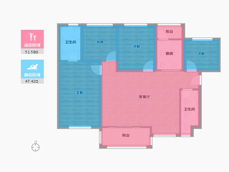 广东省-深圳市-联投东方华府(一期)-88.13-户型库-动静分区