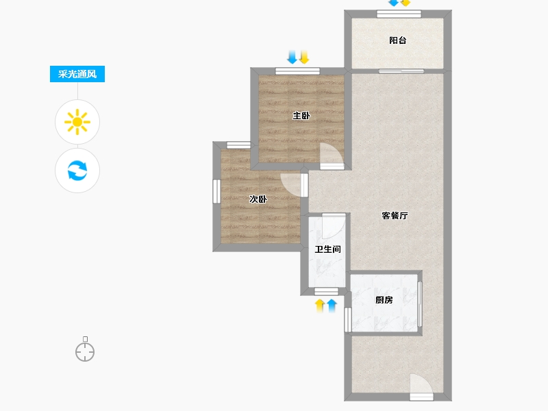 广东省-深圳市-康达尔山海上城-58.80-户型库-采光通风