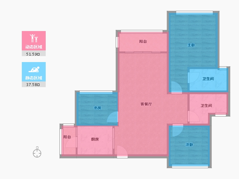 广东省-深圳市-联投东方华府(一期)-79.72-户型库-动静分区