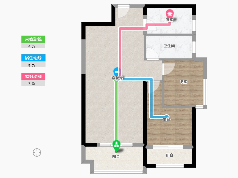 福建省-厦门市-中央公园城-70.00-户型库-动静线