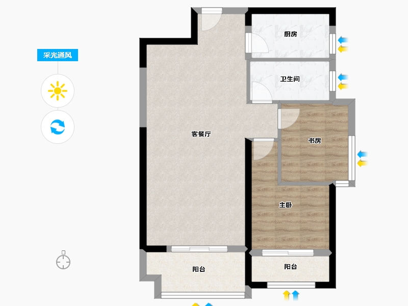 福建省-厦门市-中央公园城-70.00-户型库-采光通风