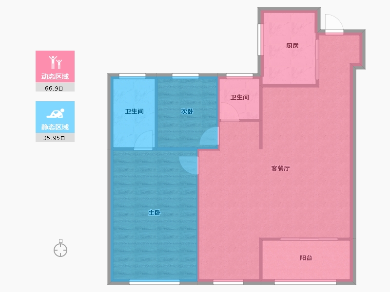 辽宁省-沈阳市-吾悦华府-103.00-户型库-动静分区