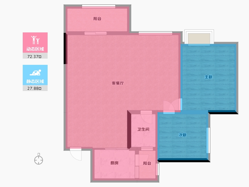 重庆-重庆市-斌鑫江南御府-90.00-户型库-动静分区