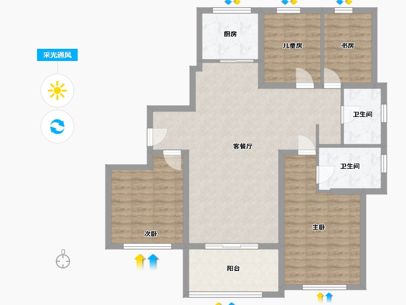 山东省-威海市-新苑壹号-109.21-户型库-采光通风