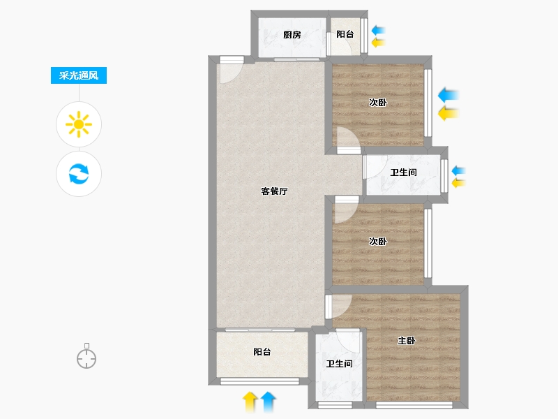 广东省-深圳市-联投东方华府(一期)-79.06-户型库-采光通风