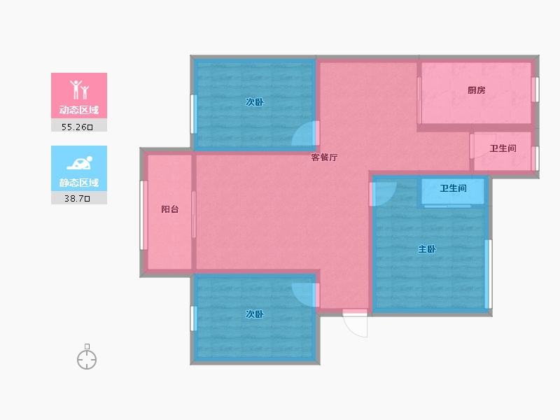 广东省-深圳市-弘雅花园（二期）-83.42-户型库-动静分区