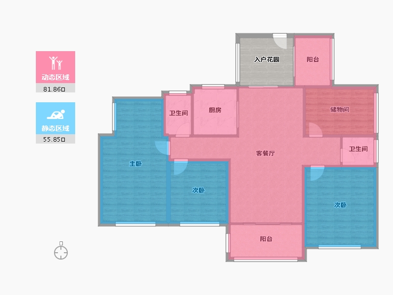 广东省-深圳市-联投东方华府(二期)-133.51-户型库-动静分区