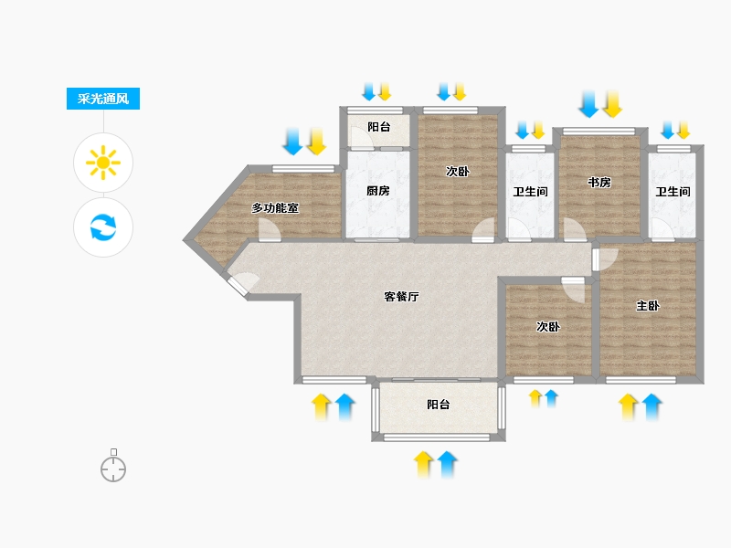 广东省-深圳市-联投东方华府(一期)-122.55-户型库-采光通风