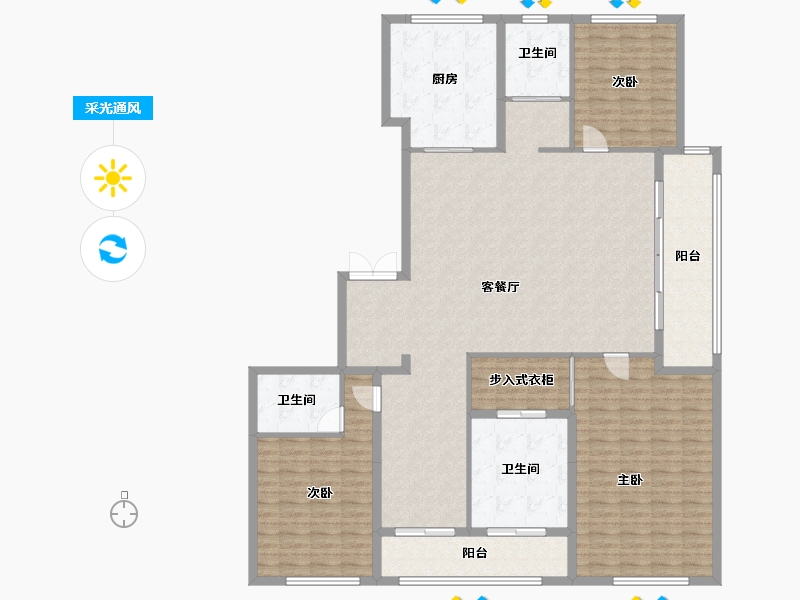 浙江省-温州市-凤起玉鸣-180.00-户型库-采光通风