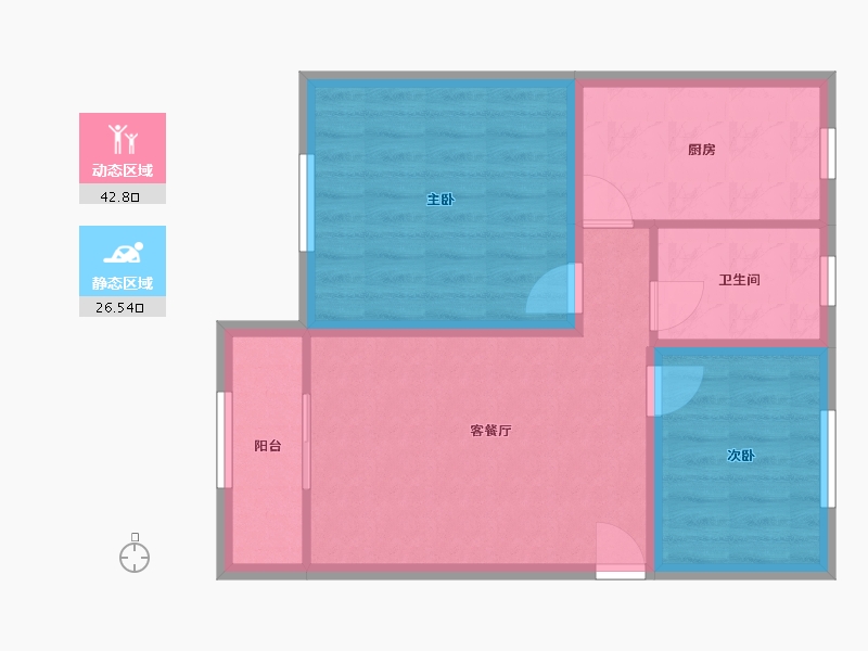 黑龙江省-鹤岗市-荔园水湾小区-61.74-户型库-动静分区