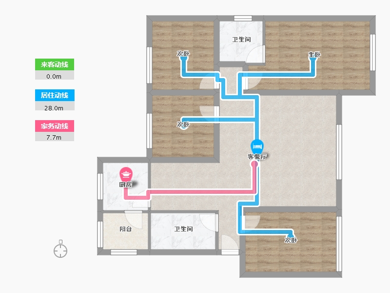 广东省-深圳市-弘雅花园（二期）-94.51-户型库-动静线