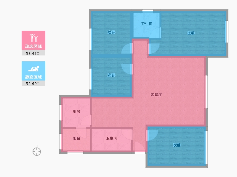 广东省-深圳市-弘雅花园（二期）-94.51-户型库-动静分区