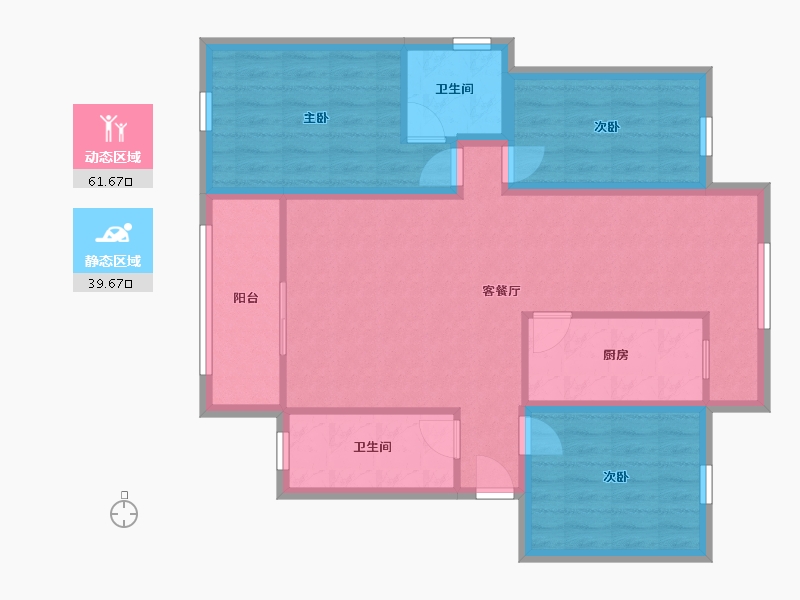 广东省-深圳市-弘雅花园（二期）-90.52-户型库-动静分区