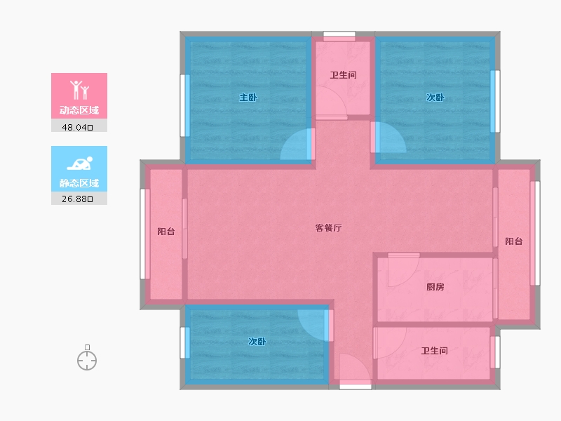 广东省-深圳市-弘雅花园（二期）-65.90-户型库-动静分区