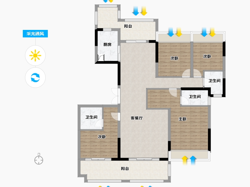 广西壮族自治区-来宾市-猎天地王华府-169.00-户型库-采光通风