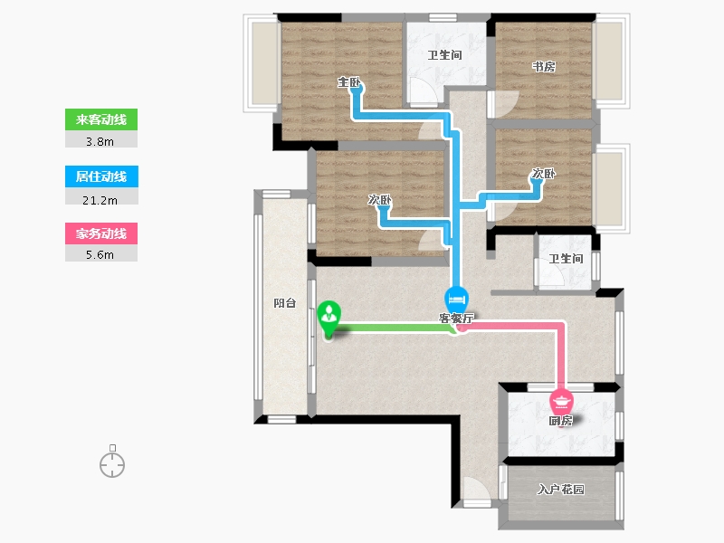 湖南省-长沙市-华润新都汇-132.00-户型库-动静线