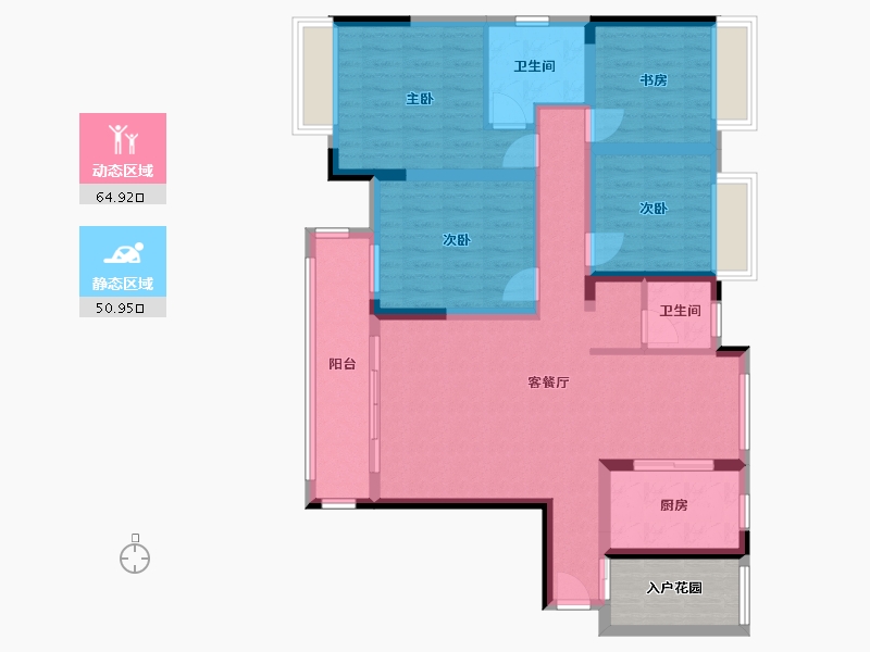 湖南省-长沙市-华润新都汇-132.00-户型库-动静分区