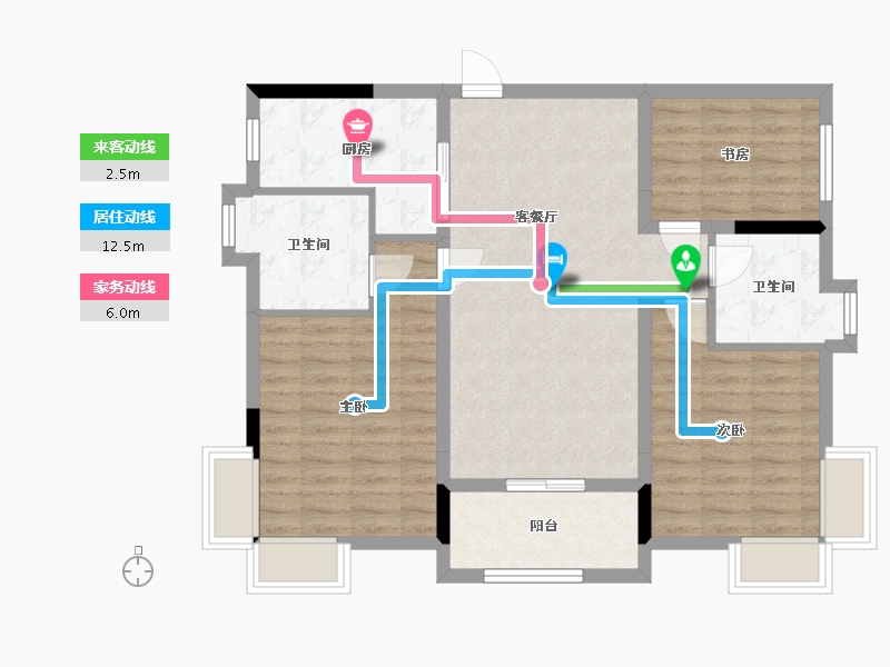 广东省-中山市-越秀天樾湾-88.00-户型库-动静线