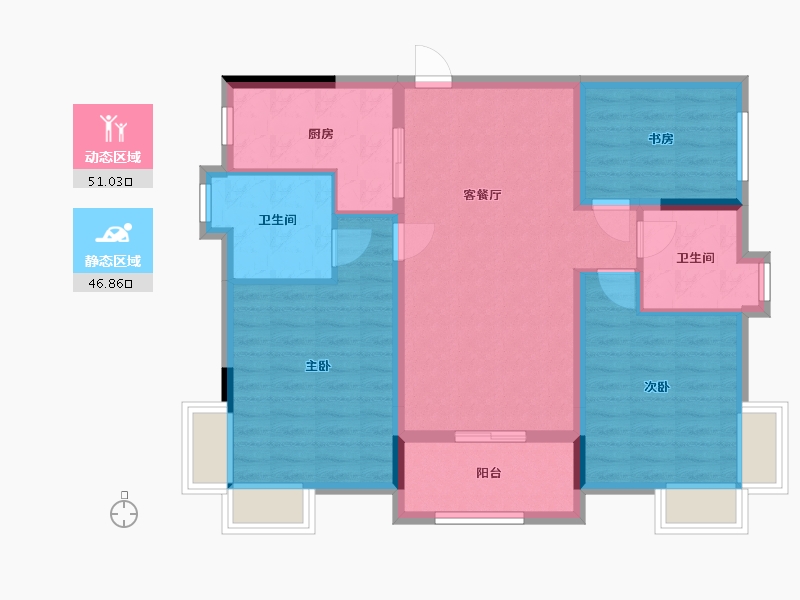 广东省-中山市-越秀天樾湾-88.00-户型库-动静分区