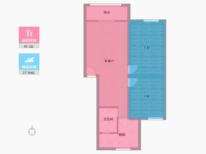 广东省-深圳市-弘雅花园（二期）-64.91-户型库-动静分区