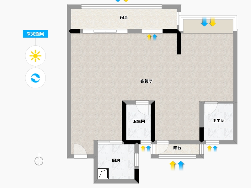 浙江省-温州市-九合名邸-95.00-户型库-采光通风