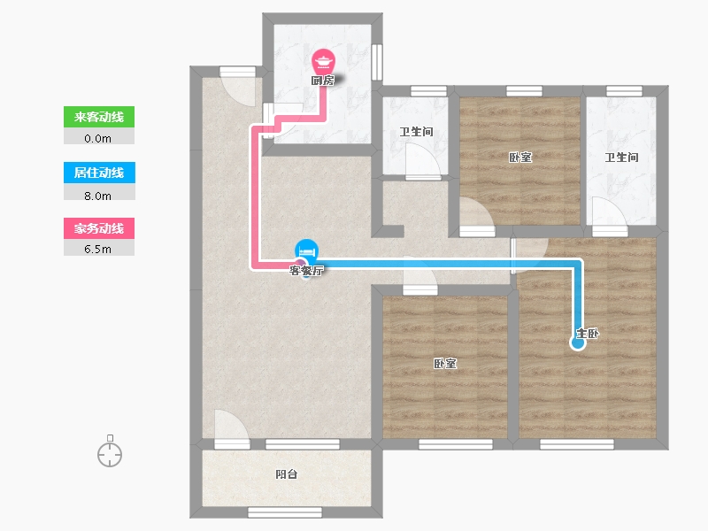 河北省-沧州市-长安御府-89.00-户型库-动静线